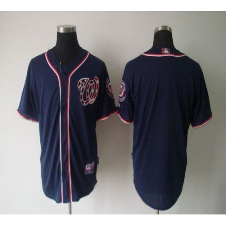 Nationals Blank Navy Blue Cool Base Stitched MLB Jersey