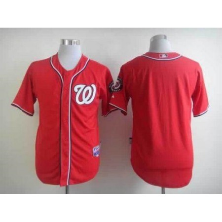 Nationals Blank Red Cool Base Stitched MLB Jersey