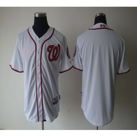 Nationals Blank White Cool Base Stitched MLB Jersey