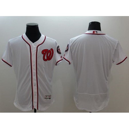 Nationals Blank White Flexbase Authentic Collection Stitched MLB Jersey