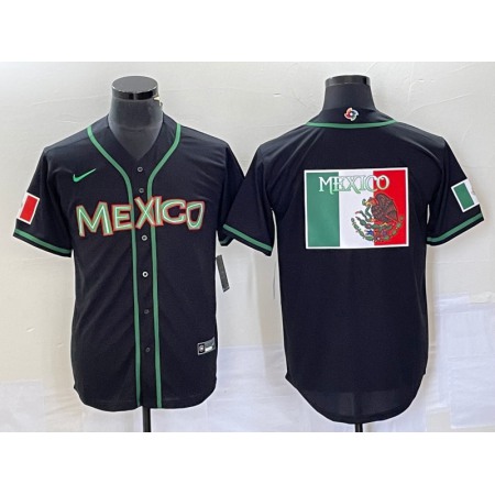 Men's Mexico Baseball 2023 Black World Baseball Classic Team Big Logo Stitched Jersey