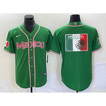Men's Mexico Baseball 2023 Green World Baseball Classic Team Big Logo Stitched Jersey