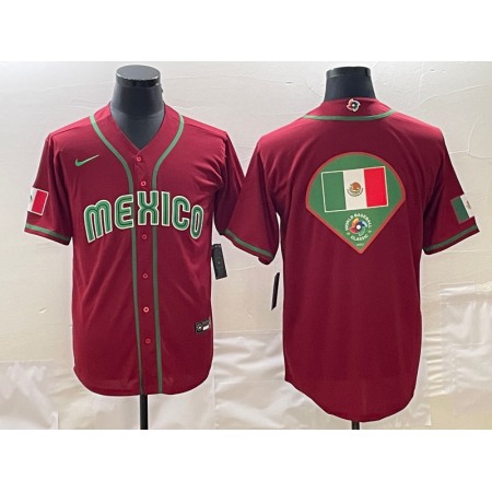 Men's Mexico Baseball 2023 Red World Baseball Big Logo Classic Stitched Jersey