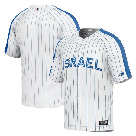 Men's israel Baseball Blank 2023 White World Baseball Classic Stitched Jersey
