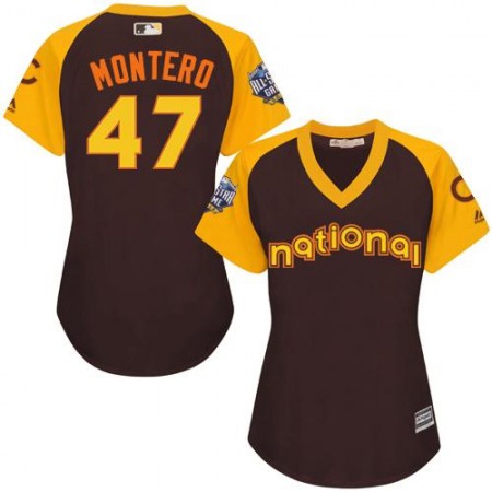 Cubs #47 Miguel Montero Brown 2016 All-Star National League Women's Stitched MLB Jersey