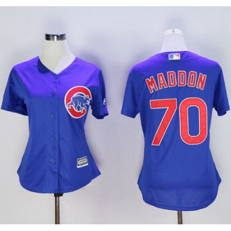 Cubs #70 Joe Maddon Blue Women's Alternate Stitched MLB Jersey