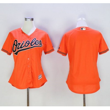 Orioles Blank Orange Women's Alternate Stitched MLB Jersey