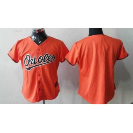 Orioles Blank Orange Women's Fashion Stitched MLB Jersey