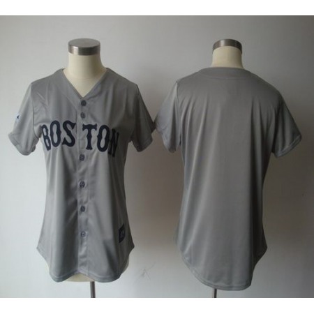 Red Sox Blank Grey Women's Fashion Stitched MLB Jersey