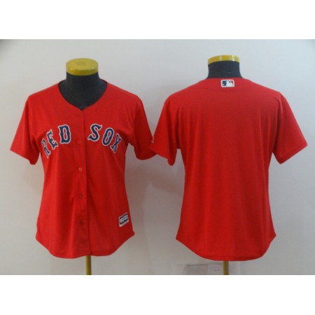 Women's Boston Red Sox Blank Red Cool Base Stitched MLB Jersey(Run Small)