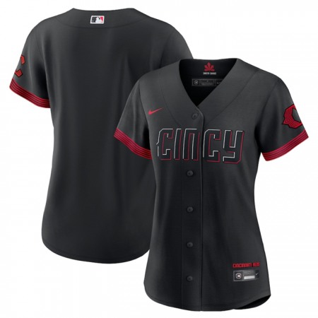 Women's Cincinnati Reds Blank Black 2023 City Connect Stitched Baseball Jersey(Run Small)