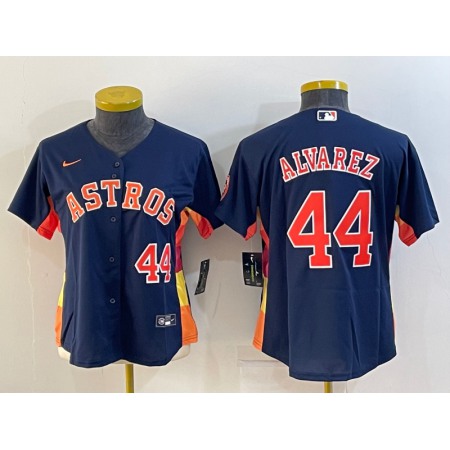 Women's Houston Astros #44 Yordan Alvarez Navy With Patch Cool Base Stitched Baseball Jersey(Run Small)