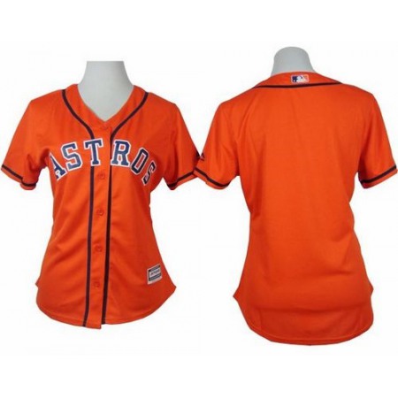 Astros Blank Orange Alternate Women's Stitched MLB Jersey