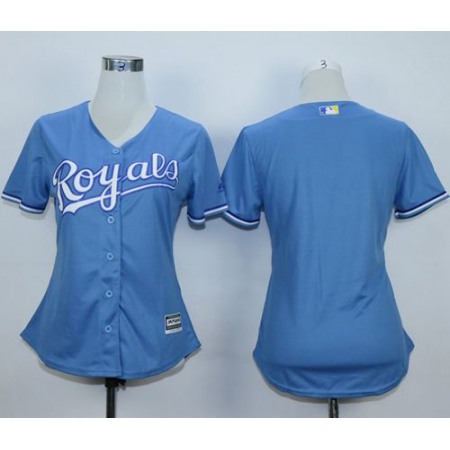 Royals Blank Light Blue Alternate 1 Women's Stitched MLB Jersey
