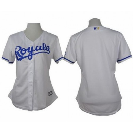 Royals Blank White Home Women's Stitched MLB Jersey