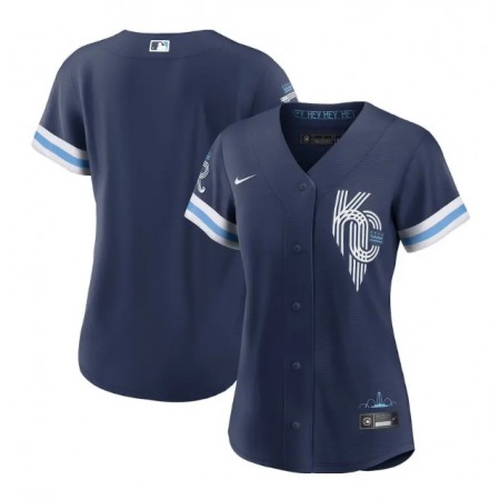Women's Kansas City Royals Blank 2022 Navy City Connect Cool Base Stitched Jersey(Run Small)