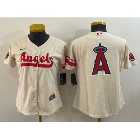 Women's Los Angeles Angels 2022 Cream City Connect Team Big Logo Stitched Baseball Jersey(Run Small)