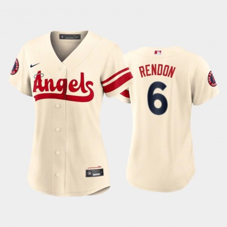 Women's Los Angeles Angels #6 Anthony Rendon 2022 Cream City Connect Stitched Baseball Jersey(Run Small)