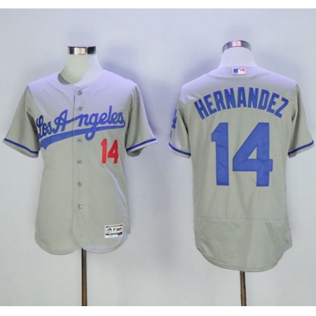 Women's Los Angeles Dodgers #14 Enrique Hernandez Grey Flexbase Stitched MLB Jersey(Run Small)