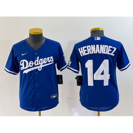 Women's Los Angeles Dodgers #14 Enrique Hernandez Royal Stitched Jersey(Run Small)