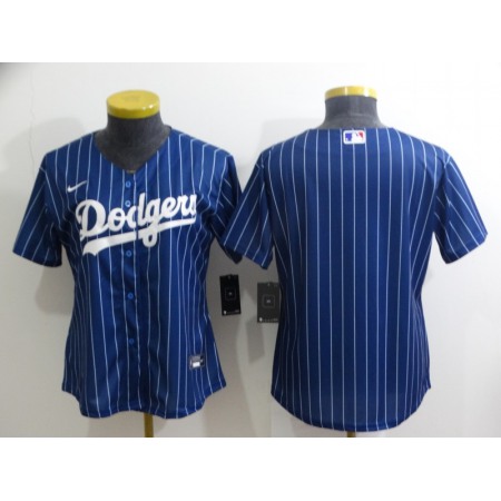 Women's Los Angeles Dodgers Blank Blue Stitched Baseball Jersey(Run Small)