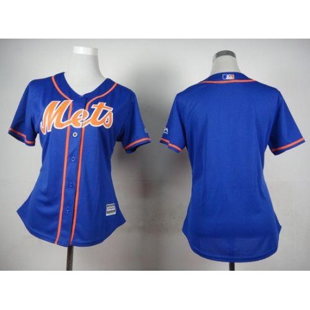 Mets Blank Blue Alternate Women's Stitched MLB Jersey