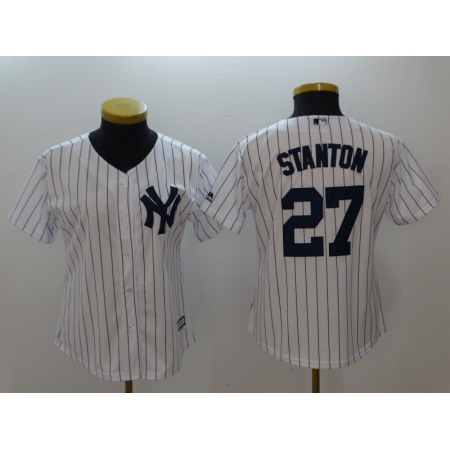 Women's New York Yankees #27 Giancarlo Stanton White Cool Base Stitched MLB Jersey