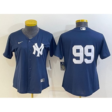 Women's New York Yankees #99 Aaron Judge Navy Stitched Baseball Jersey(Run Small)