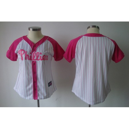 Women's Philadelphia Phillies Blank White Splash Fashion Stitched MLB Jersey