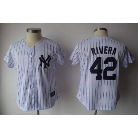 Yankees #42 Mariano Rivera White Strip Women's Fashion Stitched MLB Jersey