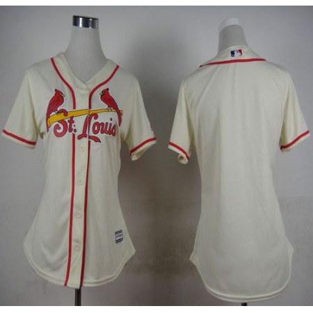 Cardinals Blank Cream Alternate Women's Stitched MLB Jersey