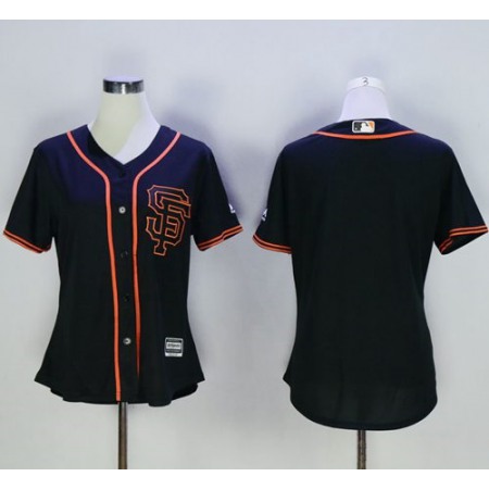Giants Blank Black Alternate Women's Stitched MLB Jersey