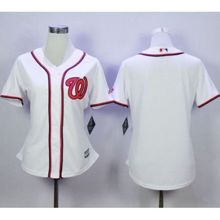Nationals Blank White Women's Fashion Stitched MLB Jersey