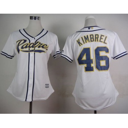 Padres #46 Craig Kimbrel White Home Women's Stitched MLB Jersey