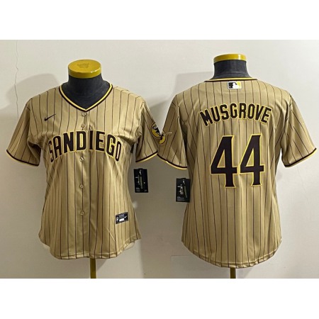 Women's San Diego Padres #44 Joe Musgrove Brown Cool Base Stitched Baseball Jersey(Run Small)