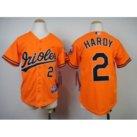 Orioles #2 J.J. Hardy Orange Cool Base Stitched Youth MLB Jersey
