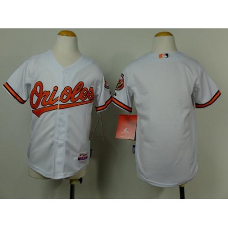 Orioles Blank White Cool Base Stitched Youth MLB Jersey