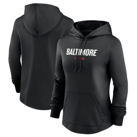 Women's Baltimore Orioles Black 2023 City Connect Performance Pullover Hoodie(Run Small)