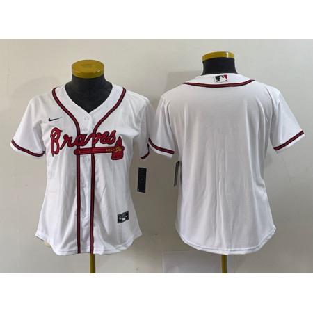 Youth Atlanta Braves White Stitched Jersey