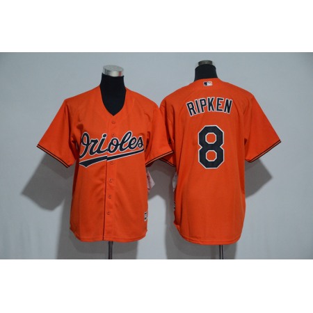 Youth Baltimore Orioles #8 Cal Ripken Orange Alternate Cool Base Player Stitched MLB Jersey