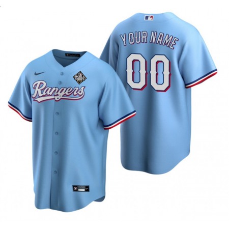 Youth Texas Rangers ACTIVE Player Custom Blue 2023 World Series Stitched Baseball Jersey