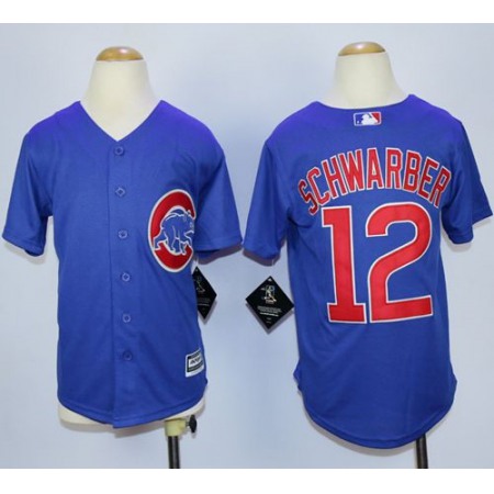 Cubs #12 Kyle Schwarber Blue Cool Base Stitched Youth MLB Jersey