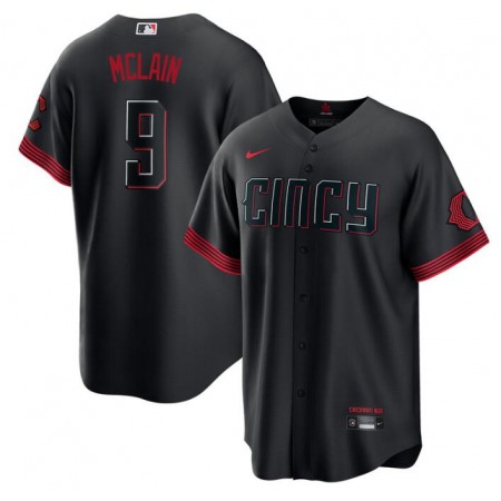 Youth Cincinnati Reds #9 Matt McLain Black 2023 City Connect Stitched Baseball Jersey