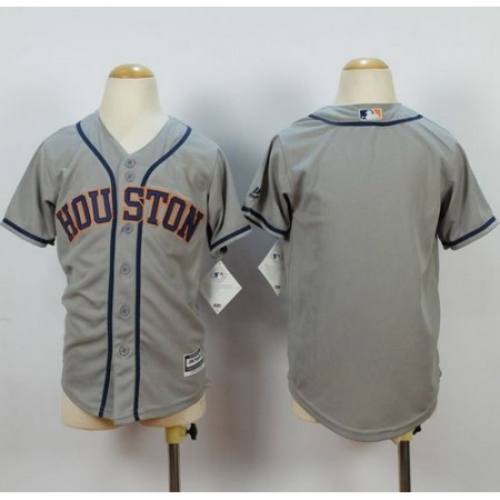 Astros Blank Grey Cool Base Stitched Youth MLB Jersey