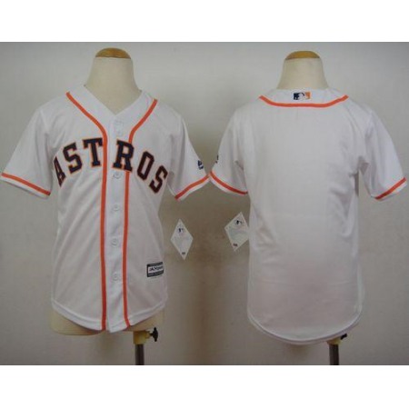 Astros Blank White Cool Base Stitched Youth MLB Jersey