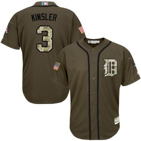 Tigers #3 ian Kinsler Green Salute to Service Stitched Youth MLB Jersey