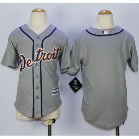 Tigers Blank Grey Cool Base Stitched Youth MLB Jersey
