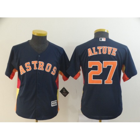 Youth Houston Astros #27 Jose Altuve Navy Cool Base Player Stitched MLB Jersey