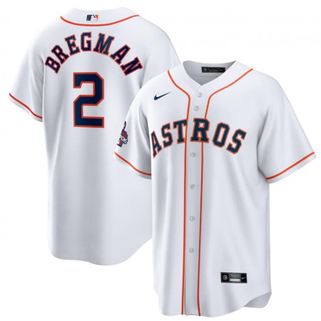 Youth Houston Astros #2 Alex Bregman White 2022 World Series Champions Home Stitched BaseballJersey