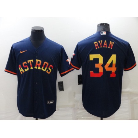 Youth Houston Astros #34 Nolan Ryan Navy Stitched Baseball Jersey